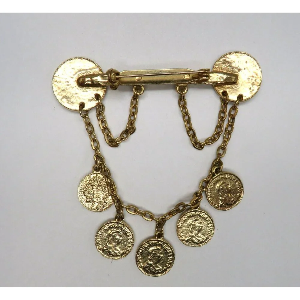 Vintage Imitation Coin Brooch 3